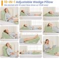 thumbnail image 3 of Wedge Pillows for Adult Adjustable Bed Wedge Pillow for Post Surgery Triangle Pillow Headboard with Bolster Cushion for Sleeping Acid Reflux Neck & Back Support and Dark G, 3 of 9