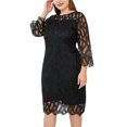 thumbnail image 4 of LSLJS Mode Women Sexy Plus Size Long Sleeve Splicing Perspective Sequin Dress, 4 of 5