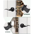 thumbnail image 3 of Poignée de Porte d'Intimité Intérieure avec Serrure, Levier de Porte Mat pour Salle de Bain et Chambre, Poignée de Porte Style Vague, Intérieur, Mat, Réversible, Verrouillage Sans Clé, 3 of 7