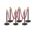 thumbnail image 1 of VEVOR 6 Pcs Stanchion Post with 4 Red Velvet Ropes & Sand Injection Hollow Base, 1 of 9