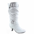 thumbnail image 1 of Maggie-39 Bottes Décontractées Mi-Mollet à Bout Rond à Talons Hauts à Fermeture Éclair pour Femmes, 1 of 2