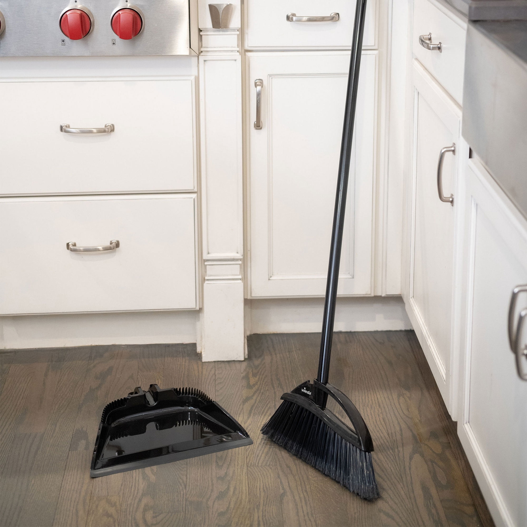 Strong Sweep Broom with Step-On Dustpan