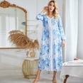 thumbnail image 4 of Robe de Chambre à Fermeture Éclair devant, Manches Courtes et Demi-Manches, Nuisette Zippée, Longue Robe de Chambre avec Poches, P-2TG, 4 of 11