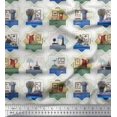 thumbnail image 1 of Soimoi Poly Georgette Fabric Frame,Jug & Flower Pot Patchwork Fabric Prints by Yard 42 Inch Wide, 1 of 3