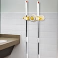 thumbnail image 4 of Mop Hanger Broom Holder No Drilling Suction Cup Organizer | Wall Mount Storage Rack for Bathroom Kitchen Laundry Room | Adjustable Hooks for Cleaning Tools, 4 of 5
