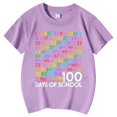 thumbnail image 4 of PMVFHDE T-Shirts Fille T-Shirt Décontracté Imprimé Col Rond Manches Courtes T-Shirt Décontracté Violet, 3-4 Ans, 4 of 6