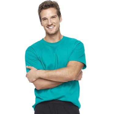 Hanes Beefy-T Men`s Short-Sleeve T-Shirt - Best-Seller, S, Teal