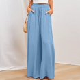 thumbnail image 3 of Women Oversized Pants Solid Color Ladies Casual Pants Boho Style Vacation Outfit, 3 of 6