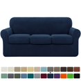 thumbnail image 1 of CHOK 2024 Housse de Sofa Extensible à Texture Quadrillée Housse de Canapé avec Housse de Coussin Séparée (Sofa Gris), 1 of 6
