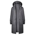thumbnail image 4 of PEZHADA Économies d'Automne Chandail à Capuchon à Fermeture à Glissière Décontracté pour Femme Veste Mi-Longue Peluche Insert Sac Chandail à Fermeture Éclair Chandail à Capuchon à Cordon avec Poche Gris Foncé, 4 of 5