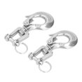 thumbnail image 4 of Safety Chain Hooks, 2Pcs Winch Hook Clevis Hook Lifting Clevis Chain Hook 304 Stainless Steel Rigging Accessory with Safety Latch, 4 of 7