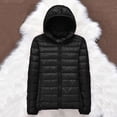 thumbnail image 4 of Packable down Jacket, Lightweight Hooded Puffer, White Duck down Coat Black Xl , Coat, 4 of 5
