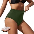 thumbnail image 2 of GDREDA Women's High Waisted Swimsuit Bottoms Full Coverage Basic Bikini Bottom Bathing Suit Army Green,S, 2 of 3