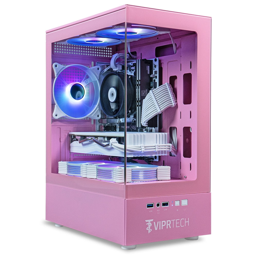 ViprTech Stryker Gaming PC - AMD Ryzen 7 (4.1GHz), RX 580 8GB, 16GB DDR4, 512GB SSD, Desktop, Pink