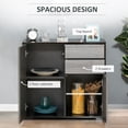 thumbnail image 4 of HOMCOM Buffet Bahut à Fini Lustré avec Tiroirs Armoire de Rangement de Cuisine, 4 of 10