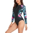 thumbnail image 3 of Maillot de Bain à Manches Longues Femme Maillot de Bain une-Pièce à Manches Longues pour Femmes Fermeture Éclair Imprimé Floral Maillot de Surf Robe à Manches Longues Femme Maillots de Bain à Manches Longues pour Femmes Robe à Manches Longues pour Femmes, 3 of 6