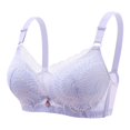 thumbnail image 1 of Mrat le Soutien-Gorge de Sport de Gym pour Femmes, Soutien-Gorge en Dentelle Respirant, Sans Armatures, Boucle Arrière, Poitrine Froncée et Bretelles Réglables, sous-Vêtements Double Poitrine S-472 Violet m, 1 of 2