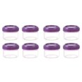 thumbnail image 1 of (2-Pack) Rinsvye 4Pcs Mini Clear Plastic Species Organizer Jars with Leakproof Lids Smell Proof Stash Jar Round Clear Container 35Ml Refillable Storage Containers for Home and Kitchen Organizing, 1 of 3