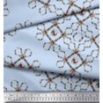 thumbnail image 3 of Soimoi Blue Poly Georgette Fabric Floral Wreath Geometric Printed Craft Fabric by the Yard 42 Inch Wide, 3 of 5