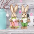 thumbnail image 2 of veasfak 1 paar Standing Straw Easter Rabbit Ornament Crafts Animal Photo Props Art Bunny A, 2 of 9