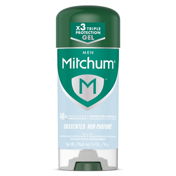 Mitchum Men, Gel Antiperspirant & Deodorant, 48 HR Odour Protection, Unscented, 96g