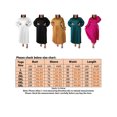 thumbnail image 2 of LUXUR Femmes Maxi Robe de Cou Robes de Couleur Unie Décontracté en Vrac Manches Longues Blanc 3XL, 2 of 5