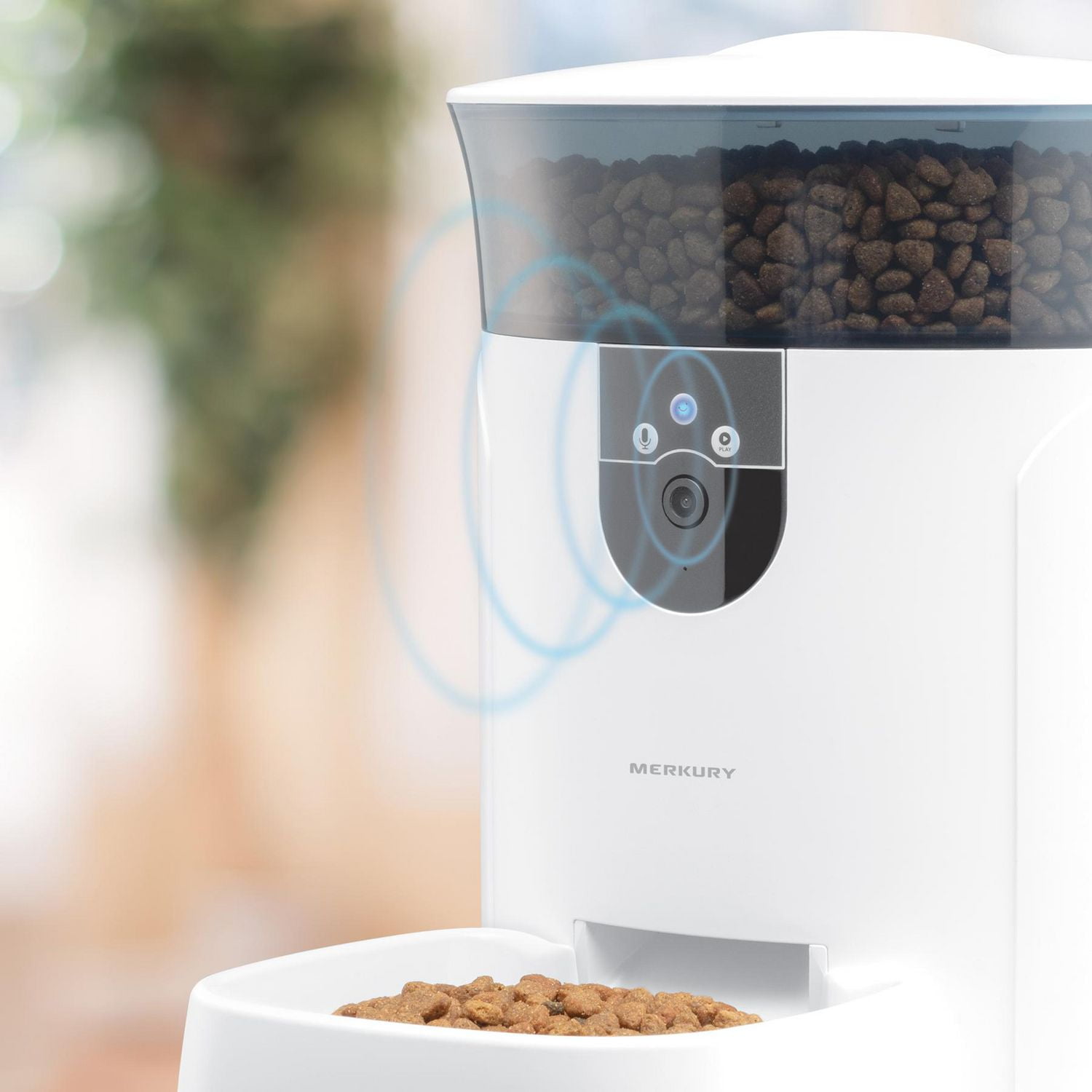 Merkury Innovations 7L Distributeur Intelligent Wi-Fi pour Animaux de Compagnie + Caméra