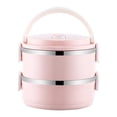 thumbnail image 2 of Boîte à Lunch de Travail pour Hommes Lunch Box Bento, Boîte à Lunch en Acier pour Hommes Boîte à Lunch Isolée pour le Travail Lunchboxes Enfant Contenant à Collation Lunchboxes Enfants, Rose-2 Couches, 2 of 9