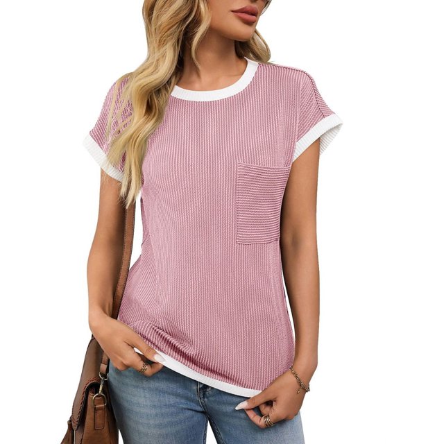 T-shirts à Manches Courtes pour Femmes Rose P