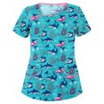 thumbnail image 2 of RKSTN Blouse d'Uniforme de Travail à Manches Courtes Imprimé Animal pour Femmes, 2 of 3