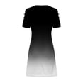 thumbnail image 5 of Meichang Robe Tunique à Épaules Dénudées pour Femmes, Coupe Ajustée, Imprimé Dégradé, Mini Robes Décontractées Ajourées, Col Ras du Cou, Robes d'Été Beacj, Élégantes, d'Été, à Manches Courtes, Robe de Vacances, 5 of 5