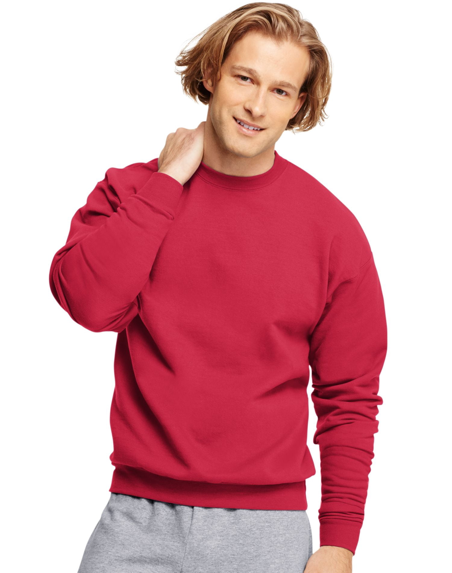 Hanes Mens ComfortBlend EcoSmart Crew Sweatshirt - Best-Seller, 3XL, Deep Red