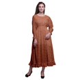 thumbnail image 1 of Bimba Feuilles Femmes Coton Smocké Boho Renaissance Longue à Volants Maxi-Robe-Xxx-Grand, 1 of 5