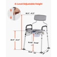 thumbnail image 3 of VEVOR Bedside Commode Chair 4-in-1 Raised Toilet Seat 500 lbs Adjustable Height, 3 of 9