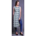 thumbnail image 3 of Bimba Kurti d'Été Sans Manches Imprimé Tunique Droite Robes pour Femmes, 3 of 6