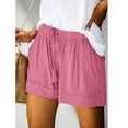 thumbnail image 4 of Fsgntruao Womens Plus Size Comfy Drawstring Casual Elastic Waist Pocket Loose Shorts Pants, 4 of 7