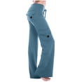 thumbnail image 2 of Timegard Womens Pants Workout Comfy High Waist Wide Leg Trousers Straight Solid Colar Pants with Button Pocket, 2 of 7
