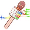 thumbnail image 3 of tredstone Microphone à Réduction de Bruit, Microphone de Karaoké Rechargeable Sans Fil, Micro LED Portable, Or Rose, 3 of 9