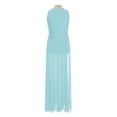 thumbnail image 3 of Moggemol Robe de Danse Sans Manches pour Filles Robe de Danse Contemporaine Fendue Longue Jupe Bleu Clair 16, 3 of 4