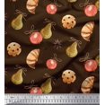 thumbnail image 1 of Soimoi Brown polyester Crepe Fabric Cookies & Oranament Christmas Printed Craft Fabric by the Yard 52 Inch Wide, 1 of 5