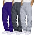 thumbnail image 2 of Kcodviy Male Hip Hop Pants Slack Pants for Men Casual Solid Color Track Fluff Yeah Slide Cuff Lace Up Workout Memory Foam Pants with Pocket Pcs, 2 of 3