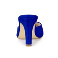 thumbnail image 4 of BLISSFUL STEP Mules à Talons Aiguilles à Bout Pointu pour Femmes Bleu Foncé 5,5, 4 of 8