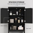 thumbnail image 4 of HOMCOM Armoire de Rangement au-Dessus de la Toilette avec Portes de Grange et Tablette Ouverte, 4 of 10