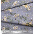 thumbnail image 2 of Soimoi Moss Georgette Fabric Leaves,Moth & Magnolia Floral Decor Fabric Printed Yard 42 Inch Wide, 2 of 3