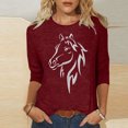 thumbnail image 1 of Baikeli Liquidation pour Femmes Hauts à Manches 3/4 pour Femmes Blouses Décontractées à Imprimé Animal d'Été Chandail Uni Ample T-Shirts à Col Rond Cardigan à Manches 3/4 pour Femmes, 1 of 4