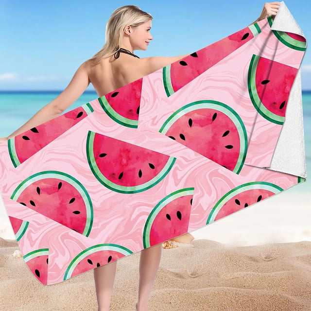 LSLJS Beach Towel Summer Beach Essentials Beach Towels Microfiber Beach Towel Super Lightweight Colorful Bath Towel Sandproof Beach Blanket Multi-Purpose Towel for Travel Swimming Pool 30x60 Inch