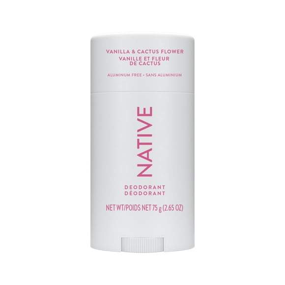 Native Aluminum Free Deodorant For Women, 72 Hour Solid Deodorant Stick, Vanilla & Cactus Flower, 75 g