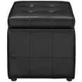 thumbnail image 4 of Modway Volt Tufted Faux Leather Square Storage Ottoman Cube In Black, 4 of 4
