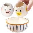 thumbnail image 4 of YAOMOBB Small Egg Filter Splitter Ceramic Chicken Egg Separator Creative Egg Yolk and White Filter Splitter 2 Pcs Set, 4 of 7