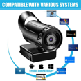 thumbnail image 4 of Autofocus 1080P 2K Webcam Computer Camera HD Network USB Live Webcam Rotatable with Tripod for Live Video Conference,1 x Webcam 1 x tripod,Black, 4 of 6